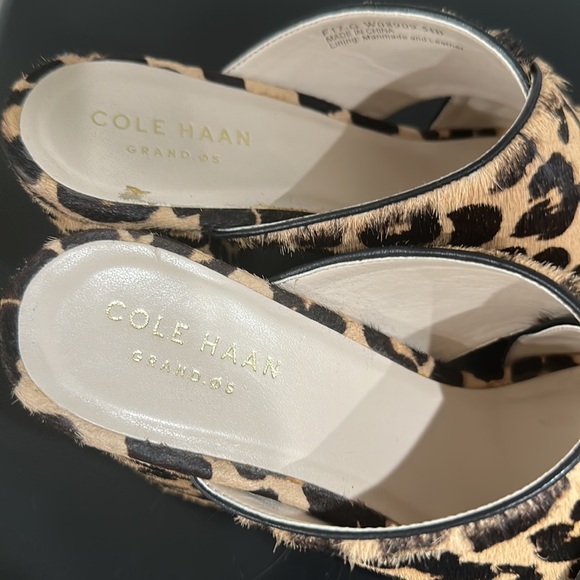 NWOT Cole Haan Leopard Fur Heeled Sandals - Picture 4 of 7